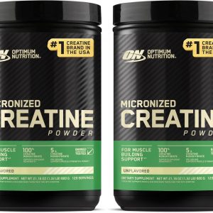 Optimum Nutrition Monohidrato de creatina micronizada en polvo, sin sabor, 120 porciones, 21.16 oz (el embalaje puede variar) (paquete de 2)