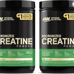Optimum Nutrition Monohidrato de creatina micronizada en polvo, sin sabor, 120 porciones, 21.16 oz (el embalaje puede variar) (paquete de 2)