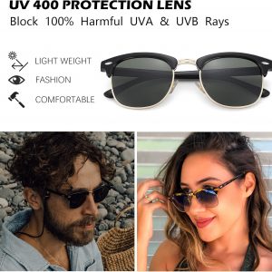 Pro Acme Semi-Rimless Polarized Sunglasses UV 400 Protection for Women Men