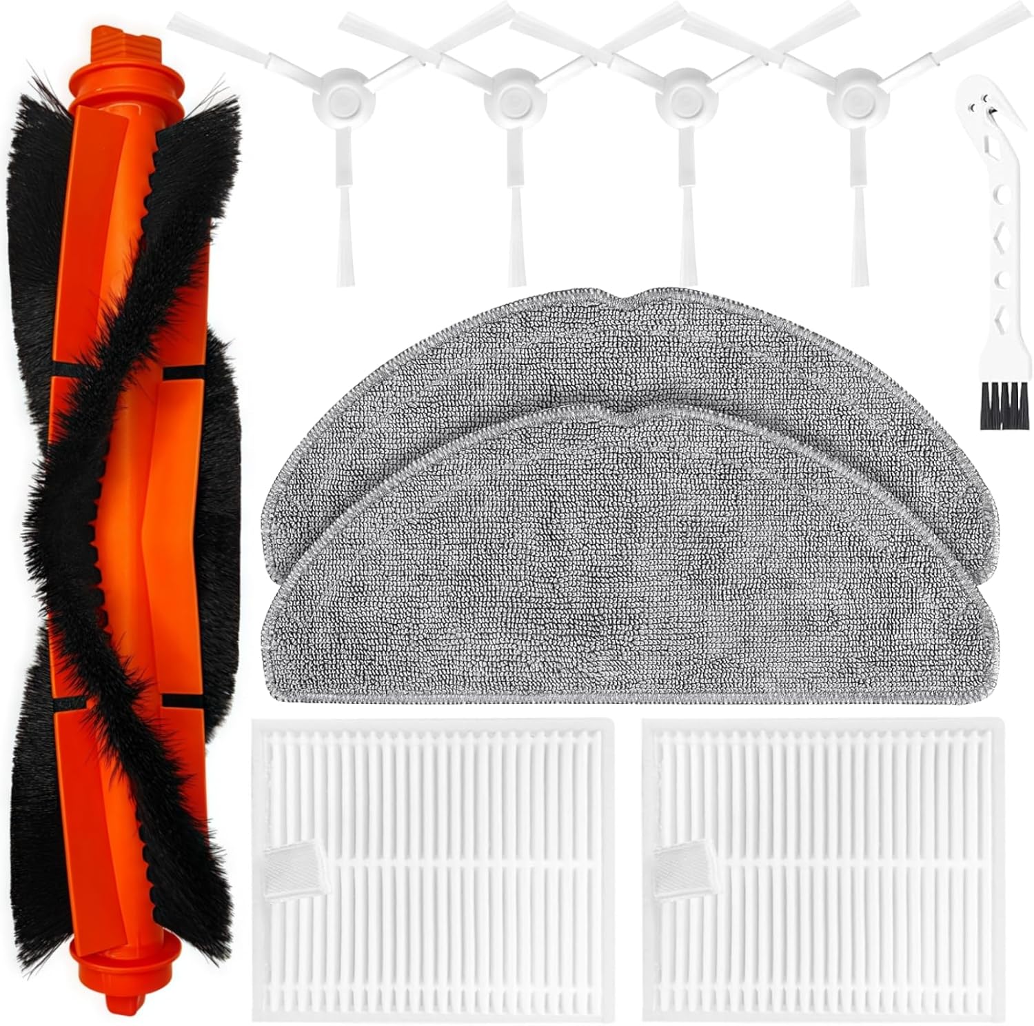 Kit de accesorios para aspiradora robot Xiaomi S20, 1 cepillo principal, 2 filtros HEPA, 4 cepillos laterales, 2 almohadillas de trapeador, 1 herramienta de limpieza, piezas de repuesto accesorios de