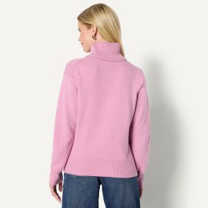 Amazon Essentials Women's Relaxed-Fit Cotton Blend Turtleneck Pullover Sweater