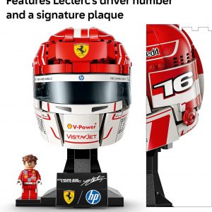 LEGO Editions Scuderia Ferrari HP Charles Leclerc Helmet - Building Set for Teens, Ages 14+ - Collectible F1 Display - Bedroom or Home Office Decor - Gift for Formula 1 Fans - 43014