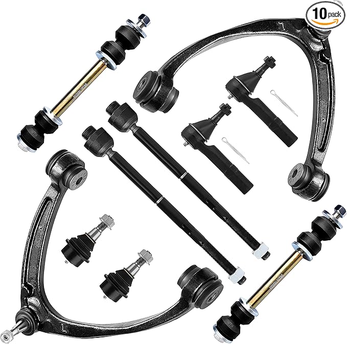 SCITOO Kit de suspensión delantera, brazo de control superior, extremos de barra de acoplamiento, enlaces de barra estabilizadora, rótulas inferiores, ajuste 2007-2013 para Chevy Silverado 1500