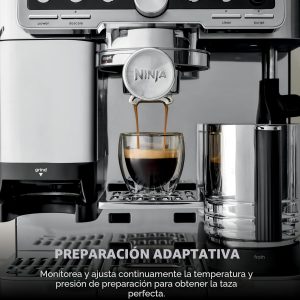 Ninja Luxe Café Pro Series, máquina de café expreso, café por goteo, infusión fría, agua caliente, prensador integrado, molinillo integrado, espumador manos libres para capuchinos, lattes, americanos