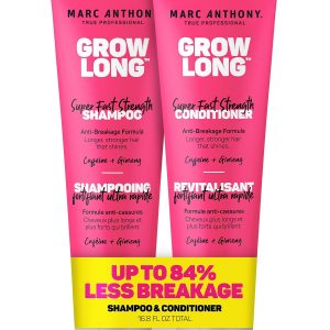 Marc Anthony Shampoo and Conditioner Gift Set, Grow Long Biotin - Anti-Frizz Deep Conditioner For Split Ends & Breakage - Vitamin E, Caffeine & Ginseng for Curly, Dry & Damaged Hair