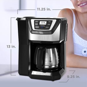 Black and Decker BLACK+DECKER 12-Cup Mill and Brew Coffeemaker, Black, CM5000B
