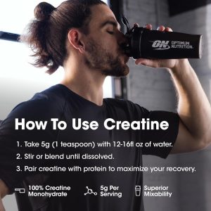 Optimum Nutrition Creatina Micronizada Monohidrato en Polvo, Sin Sabor, 120 Porciones, 600 Gramos (El Embalaje Puede Variar)