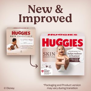 Huggies Size 3 Diapers, Skin Essentials Baby Diapers, Size 3 (16-28 lbs), 168 Count (3 Packs of 56), Packaging May Vary