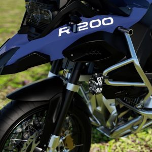 Kewig - Faro antiniebla auxiliar LED de 11.4 cm para motocicleta, kit de luz de conducción de 90 W, ámbar/blanco, con soportes de montaje, arnés de cables, resistente al agua, todoterreno, para