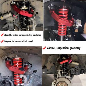 BST BSSP Par de brazos de control superiores delanteros para Toyota 4Runner FJ Cruiser 2003-2022 Kit de elevación de 2-4 pulgadas CNC 6061 aluminio billeteado forjado suspensión levantada UCA para