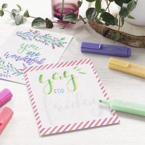 Faber-Castell Juego de resaltadores pastel - 8 rotuladores con punta de cincel en varios colores pastel