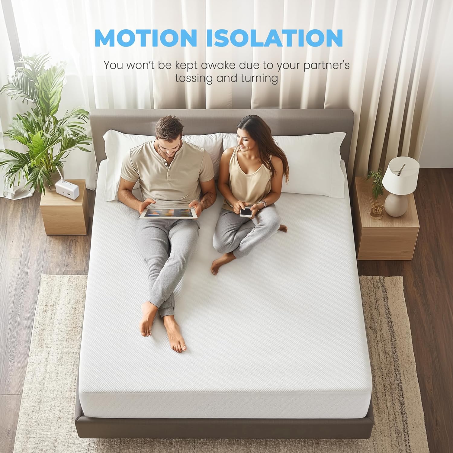 Neo Sleep Colchón de espuma viscoelástica de gel refrescante tamaño Queen de 12 pulgadas para un sueño fresco, alivio de presión firmeza media, espuma certificada CertiPUR-US, colchón cómodo y de apoyo en una caja, sin fibra de vidrio (tamaño Queen, 12 pulgadas)