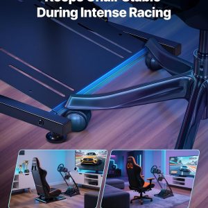 VEVOR Racing Wheel Stand, Adjustable & Foldable Simulator Stand for Logitech G29 G27 G920 G923, Thrustmaster T300RS T300GT T248 TS-PC TSXW Gaming Cockpit,Pedals Simulator NOT Included