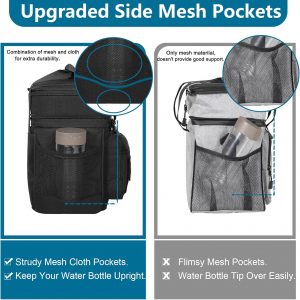 GLENKEY Tactical Lunch Box Cooler Bag - Expandable Insulated Lunch Bag for Men Women - Large Lunchbox for Adults Work Shifts Outdoor Trips Black 16L