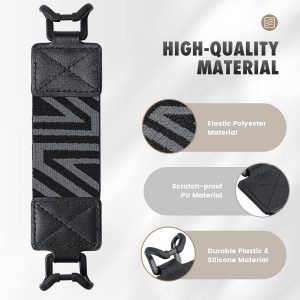 MoKo Security Hand-Strap for 6-8" Kindle eReaders Fire Tablet, Kindle/Kobo/Voyaga/Lenovo/Sony E-Book Tablet, High-Elasticity Versatile Hand Strap Lightweight Finger Grip Holder, Black