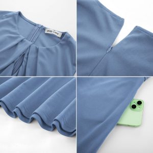 GRACE KARIN Vestido de trabajo de verano 2025 para mujer, sin mangas, cintura atada, elegante, para fiesta de cóctel, corte A, midi, fluido, con bolsillos