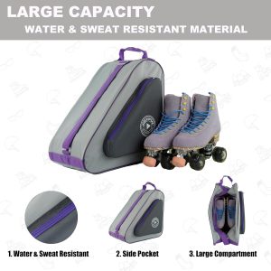 Skate Bag for Ice, Inline, Roller & Quad Skates - Kids & Adults