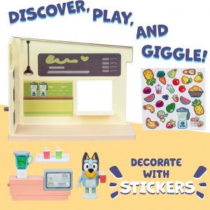 Bluey - Juego de juguetes de simulación de la barra de jugo, juguetes de juego de simulación para niños pequeños de 3 a 5 años, juego de cocina para niños con accesorios, no se requieren baterías