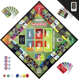 Monopoly Panini Prizm: Juego de mesa de fútbol de la Copa Mundial de la FIFA I con Monopoly Panini Prizm FIFA World Cup 2026 Trading Cards I a partir de 8 años