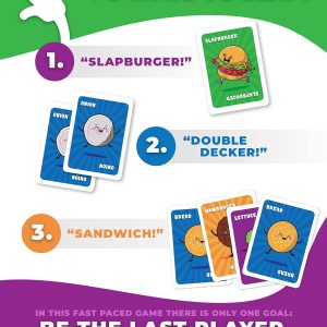 Slapburger Card Game - Fast-Paced Kids and Family Games for Ages 4 and Up - Fun Card Game for Birthdays, Classroom, Camping, Game Night & Friends - Easy to Play, 2 to 6 Players, 15 Minutes Playtime