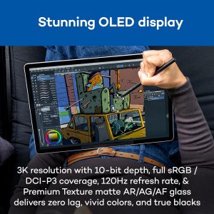 Wacom MovinkPad Pro 14, Android Mobile Drawing Tablet, 14" OLED No Computer Needed, Battery-Free Slim Pro Pen 3, 12GB RAM/256GB Storage, Anti-Glare Matte Screen, All-In-One Portable Digital Art Tablet