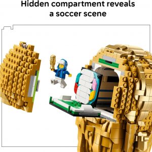 Conjunto de construcción del trofeo oficial del Mundial de la FIFA de LEGO Ediciones - Kit para exhibición en dormitorio, oficina en casa, estante de libros - Coleccionable para fanáticos del fútbol