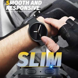 Orzero Protector de pantalla de vidrio templado compatible con Samsung Galaxy Watch 8 de 1.732 pulgadas, protector de pantalla con herramienta de alineación automática, 9 dureza, HD, antiarañazos, sin
