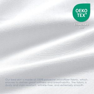 FreshCulture Full Bed Skirt, Elastic Wrap Around Bed Skirt Full Bed, Easy Fit with 18-Inch Tailored Drop, Hotel Quality Dust Ruffle for Full Size Bed, Bed Skirt Full Size (White)