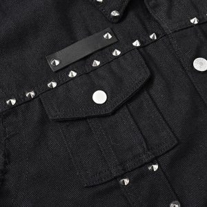 Chaleco de mezclilla punk para hombre Chaquetas sin mangas con remaches