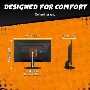 AOC Q27GAZD - Monitor de juegos QD OLED de 27", QHD 2560 x 1440, 240Hz 0.03ms, HDMI 2.0 x1, Display Port x1, compatible con G-Sync, listo para juegos de consola, 3 años sin punto brillante