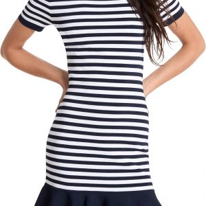 Michael Kors Minivestido acampanado a rayas para mujer