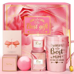 Regalos para el Día de la Madre para mamá, esposa, abuela, hermana, amigas: juego de cestas de regalo de cumpleaños único para la mejor mamá personalizada de parte de la hija del hijo, regalos de spa para Navidad, cumpleaños, San Valentín
