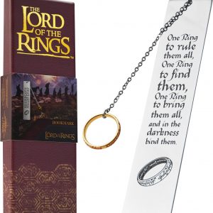 The Lord of the Rings Metal Bookmarks with Gift Box, Stainless Steel Book Marker for Adults Teens Kids (Silver with Ring)