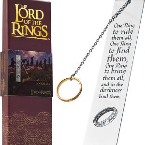 The Lord of the Rings Metal Bookmarks with Gift Box, Stainless Steel Book Marker for Adults Teens Kids (Silver with Ring)