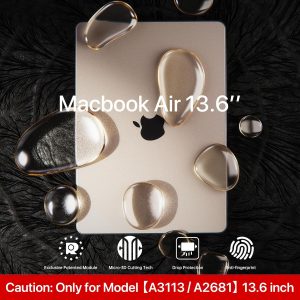Soonjet Funda mate para MacBook Air de 13/13.6 pulgadas (M5/M4/M3/M2, A3449 A3240 A3113 A2681 2022-2026), ligera, resistente a arañazos y huellas dactilares, se cierra sin problemas, ideal para trabajo, viajes y estudio
