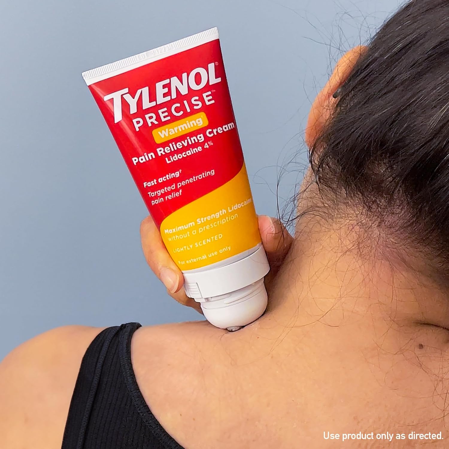 Tylenol Precise Warming Pain Reliever Cream, Maximum Strength 4% Lidocaine Warming Pain Cream for Back, Knee & Joint Pain, Fast-Acting, Penetrating Pain Relief Cream, Light Scent, 4 oz