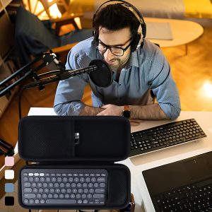 Estuche rígido de almacenamiento compatible con teclado Logitech Pebble 2 Combo K380s/K380 + mouse M350/M350s (grafito)