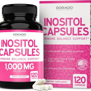 Inositol Capsules (Myo Inositol) (1000mg Per Serving 120 Capsules) Myo Inositol Supplement for Women Hormone Balance Support - Vegan Safe - Third Party Tested - Gluten Free & Made in USA (120 Count)