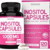Inositol Capsules (Myo Inositol) (1000mg Per Serving 120 Capsules) Myo Inositol Supplement for Women Hormone Balance Support - Vegan Safe - Third Party Tested - Gluten Free & Made in USA (120 Count)