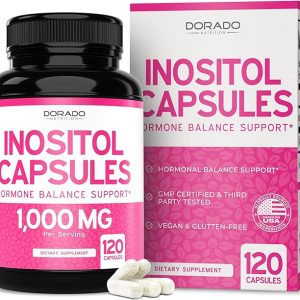 Inositol Capsules (Myo Inositol) (1000mg Per Serving 120 Capsules) Myo Inositol Supplement for Women Hormone Balance Support - Vegan Safe - Third Party Tested - Gluten Free & Made in USA (120 Count)