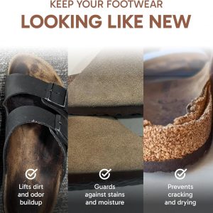 FORTIVO 4-in-1 Sandal and Shoe Cleaning Kit for Birkenstock – Premium Care Kit Safe for Leather, Suede, Nubuck & Cork - Includes Sealer, Protector Spray, Cleaner & Brush