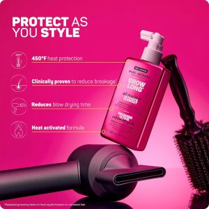 Marc Anthony Anti-Frizz Shield Ultimate Blowout Spray, Grow Long - Smooth, Shiny Hair in High Humidity - Heat Protectant - 6.7 oz | Grow Long, Smooth, Shiny Hair, in High Humidity