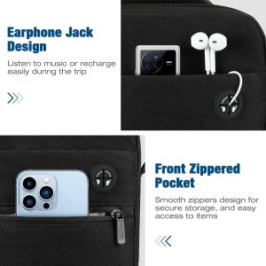 MoKo Bolsa para tablet de 9 a 11 pulgadas, funda protectora de transporte de 360° para iPad Air 5/4th 10.9, iPad Pro de 11 pulgadas, iPad 9/8/7th 10.2, iPad de 10.9 de 10.9, con múltiples bolsillos, correa para el hombro y puerto para auriculares, color negro