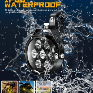 Kewig - Faro antiniebla auxiliar LED de 11.4 cm para motocicleta, kit de luz de conducción de 90 W, ámbar/blanco, con soportes de montaje, arnés de cables, resistente al agua, todoterreno, para