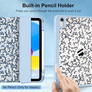 MecBevia Funda para iPad de 11 pulgadas A16 (11ª generación 2025) / iPad de 10.9 pulgadas (10.ª generación 2022) A3354, A3355, A3356, A2696, A2757, A2777 – Soporte para lápiz integrado y encendido