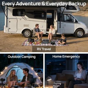 DARAN Portable Power Station with 60W Solar Panel Included, 288Wh (90,000mAh) LiFePO4 Battery, 350W (600W Peak), 7-Port Design, 2.1Hrs Fast Charing Solar Generators for Home, Outdoor Camping