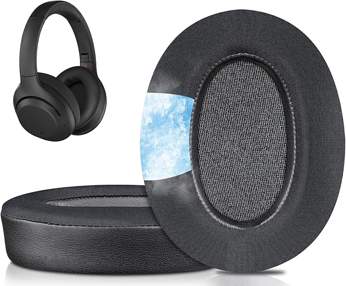 SOULWIT Cooling Gel Replacement Earpads for Sony WH-XB900N/WH-CH710N/WH-CH720N/WH-RF400/MDR-RF895RK Headphones, Ear Pads Cushions with High Density Foam - Black