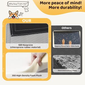 Dog Stairs for Small Dogs and Cats 16" H - with Encrypted Dot-Grip Non-Slip Surface, 2-in-1 Pet Ramp & Steps for Bed/Couch, Foldable Split Ottoman with Solid Wood Frame, Sturdy & Portable for Puppies