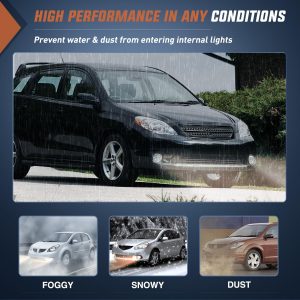 Nilight Fog Lights Assembly Compatible with 2003 2004 2005 2006 2007 2008 Toyota Matrix 2003-2008 Pontiac Vibe 2004-2010 Scion TC Smoke Lens w/9006 12V 55W Bulbs