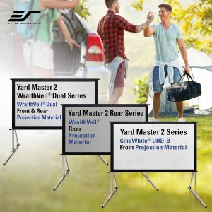 Elite Screens Yard Master 2, 110-INCH Outdoor Projector Screen with Stand 16:9, 8K 4K Ultra HD Fast Fold Portable Movie Screen Foldable Easy Snap On Cinema Theater, OMS110H2